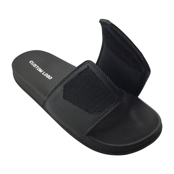 中性款PVC純色寬版運動拖鞋