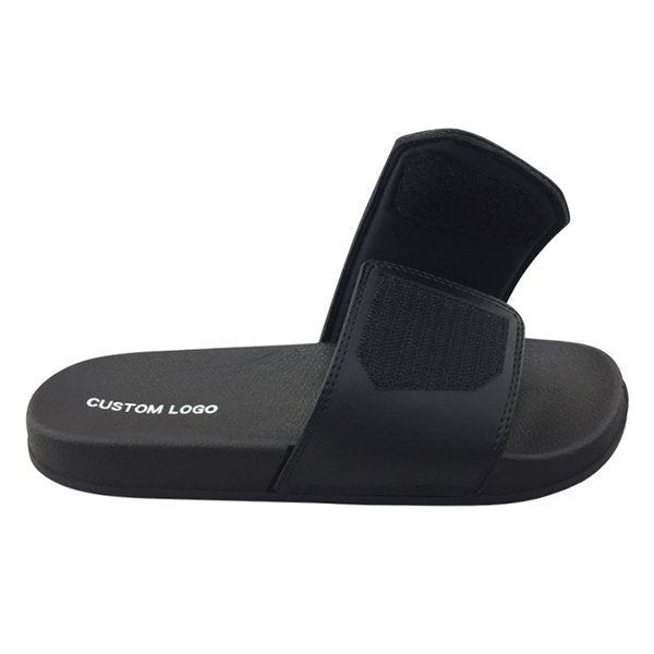 中性款PVC純色寬版運動拖鞋