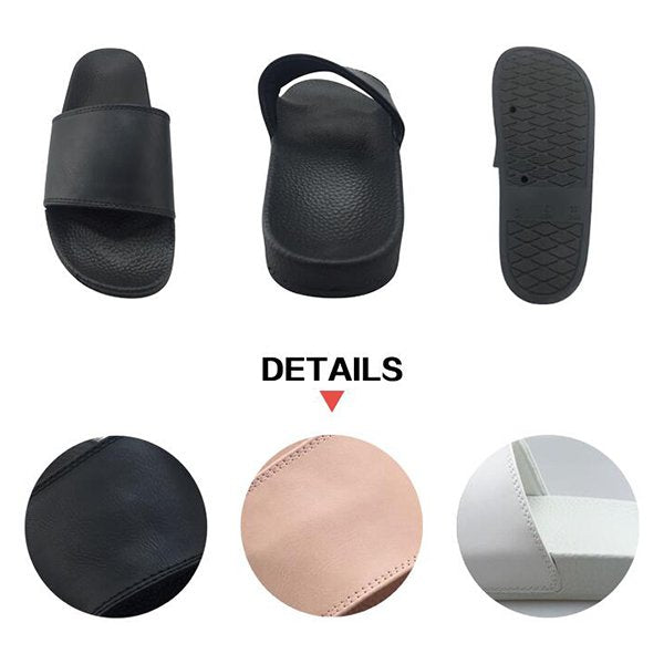 女款PVC純色寬版運動拖鞋