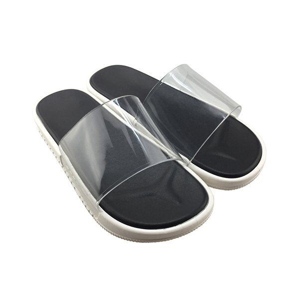 女款PVC寬版透明拖鞋