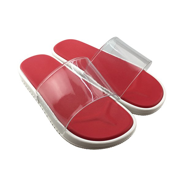 女款PVC寬版透明拖鞋