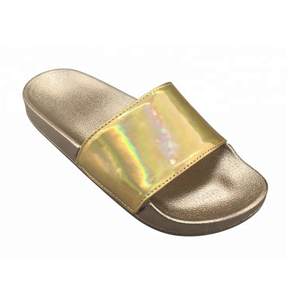 女款PVC寬版運動拖鞋-炫彩鞋面