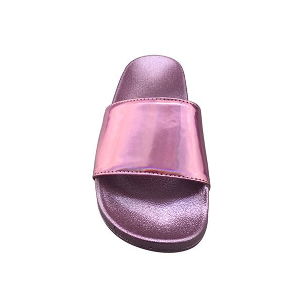 女款PVC寬版運動拖鞋-炫彩鞋面