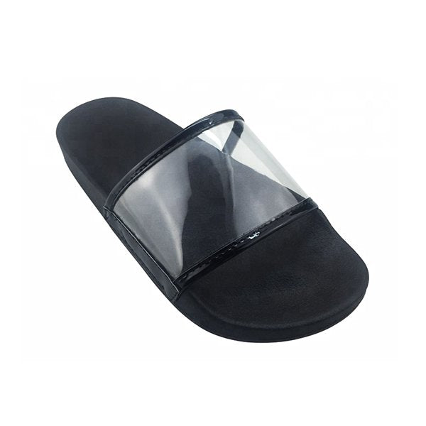 女款PVC寬版透明拖鞋