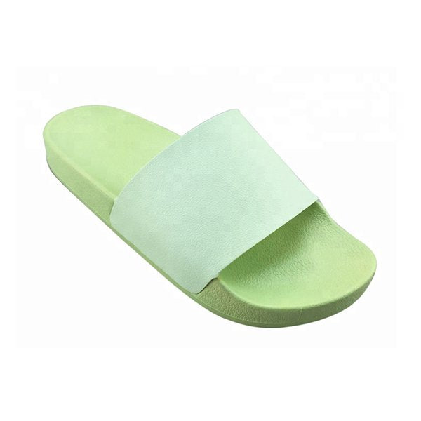 女款PVC純色寬版運動拖鞋