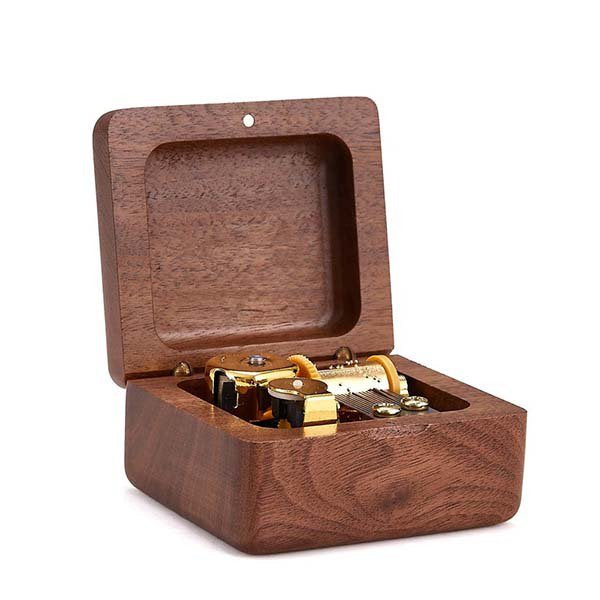 簡約方形木製音樂盒