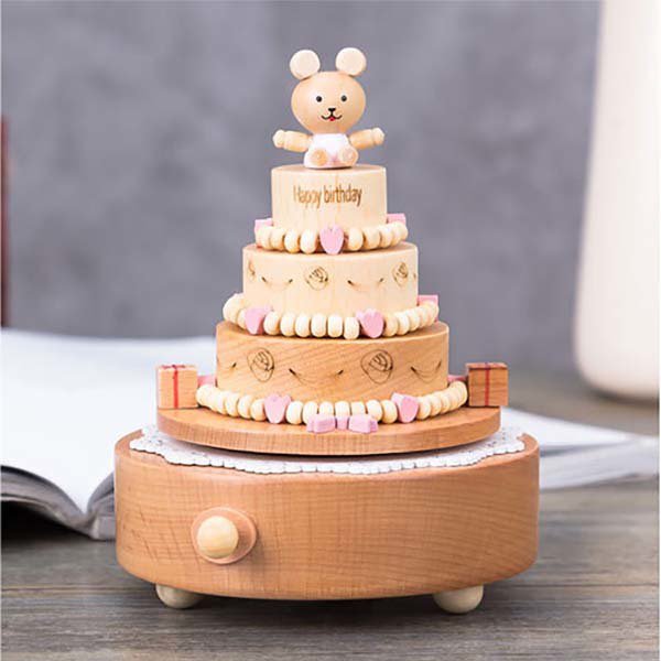 旋轉木馬造型木製音樂盒