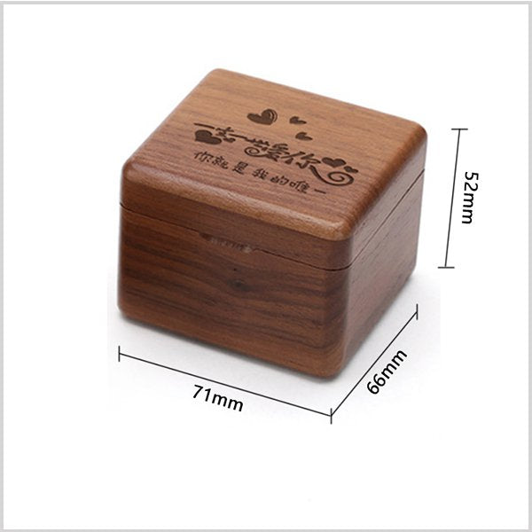 方形木製照片音樂盒