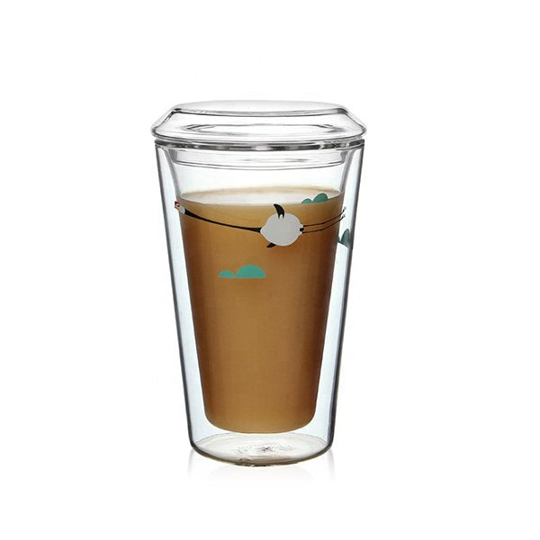 雙層玻璃杯-含玻璃杯蓋-250ml