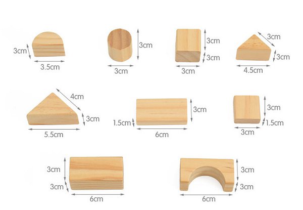 自然色兒童益智積木-木製積木套裝