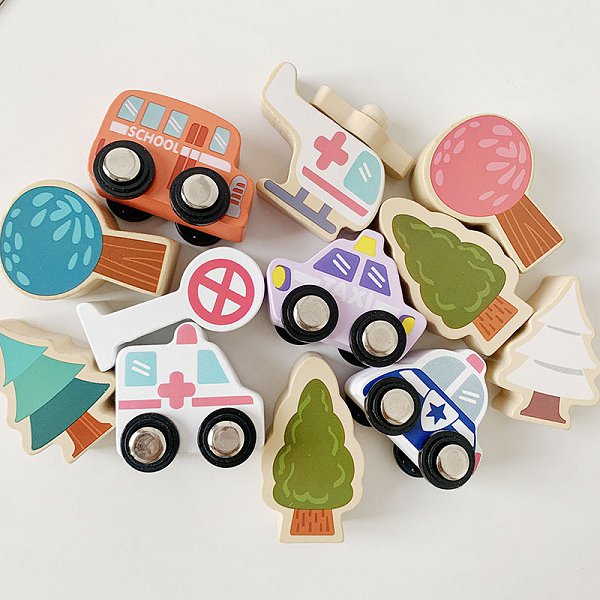 城市遊戲兒童益智積木-木製積木套裝