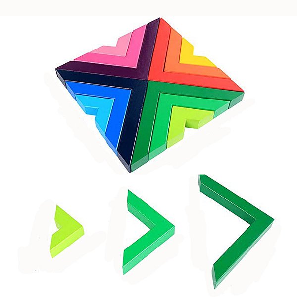 七彩方形兒童益智積木