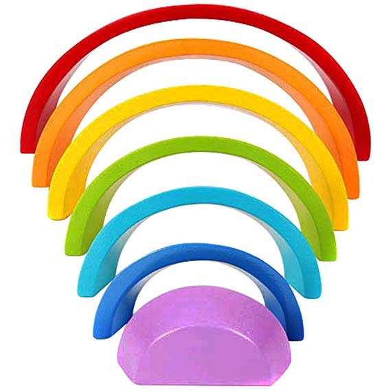 彩虹弧形兒童益智積木