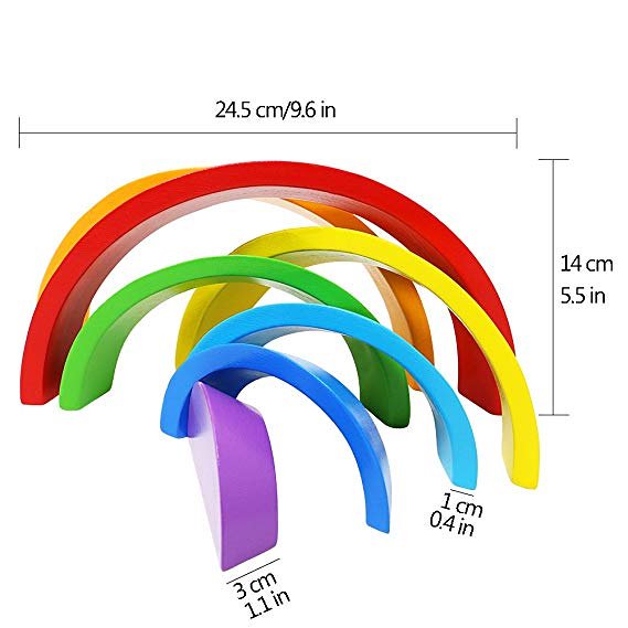 彩虹弧形兒童益智積木