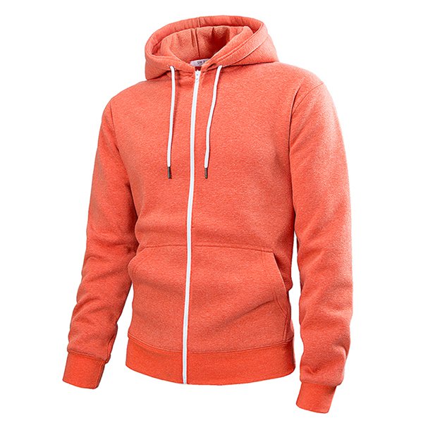 男款棉質純色連帽運動外套