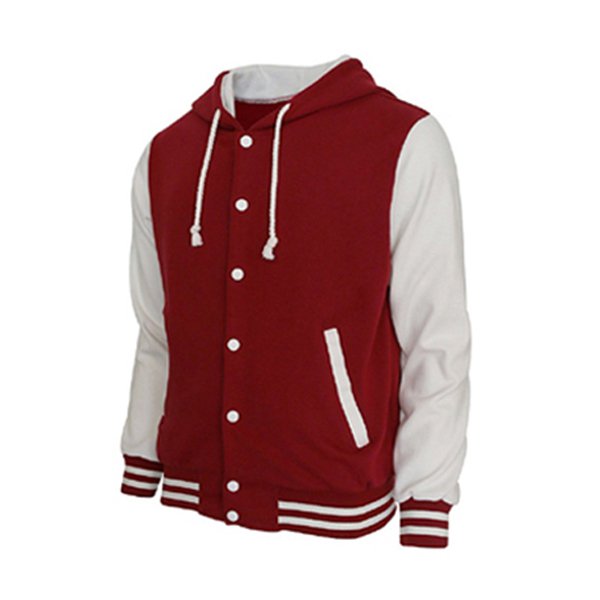 男款棉質拼色連帽運動外套