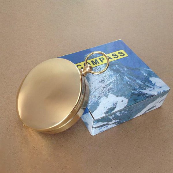 夜光黃銅附蓋指南針