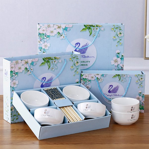 陶瓷碗禮盒組-4碗4筷
