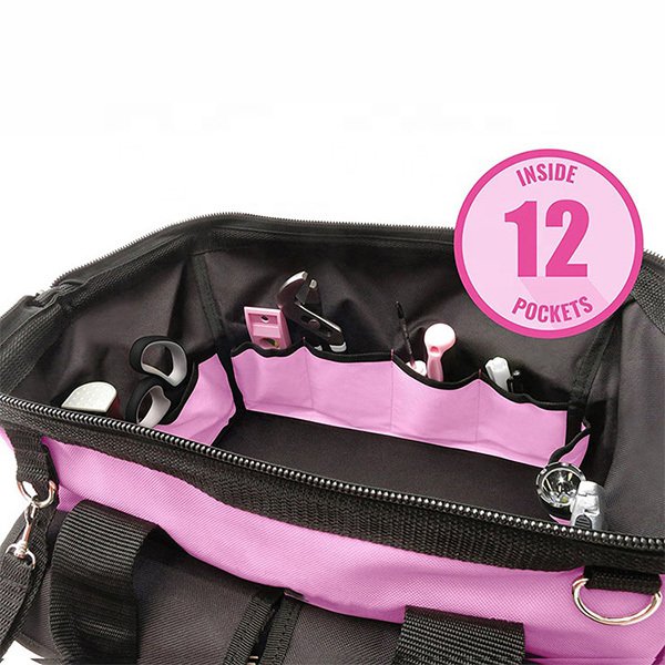 附肩背帶粉色工具袋