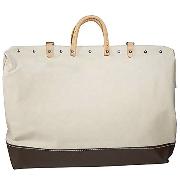 手提手提袋寬口皮革手柄工具袋帆布