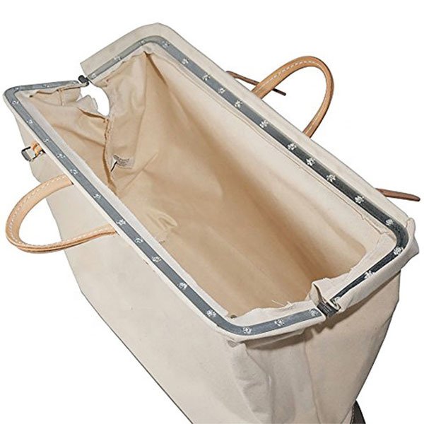 手提手提袋寬口皮革手柄工具袋帆布