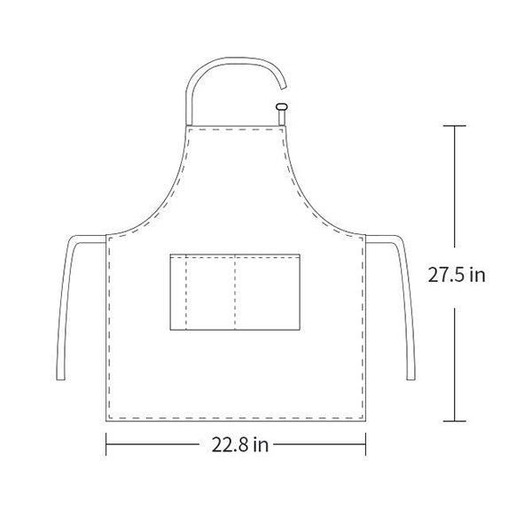 掛脖款帆布美容師圍裙-2口袋
