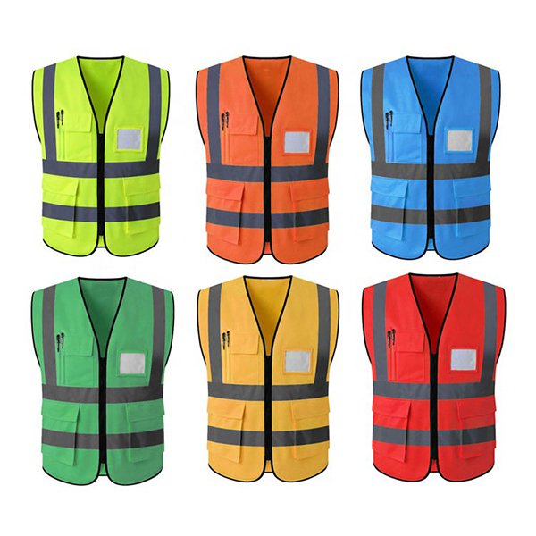 反光條拉鍊款工作背心-筆插設計