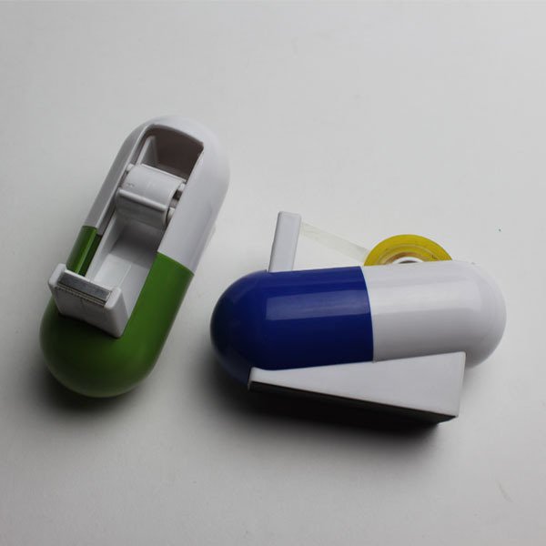 趣味藥丸造型膠台-塑膠膠帶台