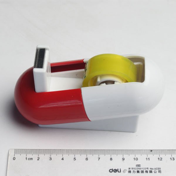 趣味藥丸造型膠台-塑膠膠帶台