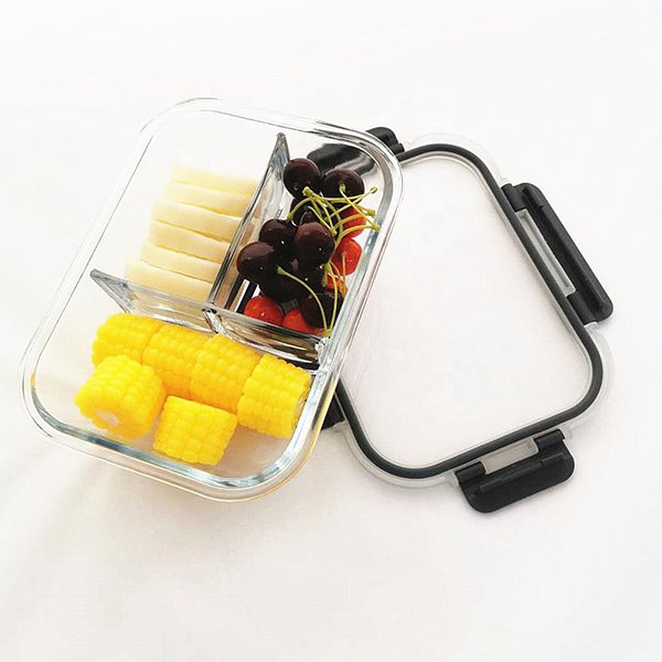 附矽膠套玻璃保鮮餐盒
