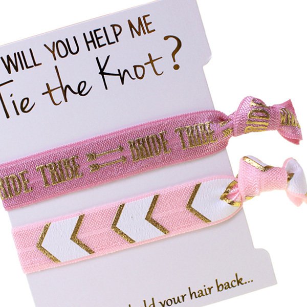 尼龍緞帶打結髮圈-2入