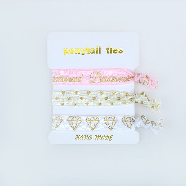 尼龍緞帶打結髮圈-3入