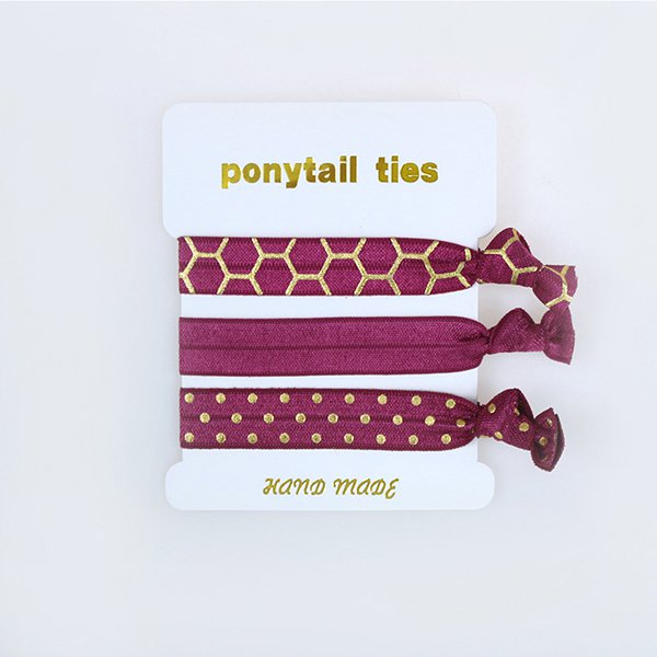 尼龍緞帶打結髮圈-3入