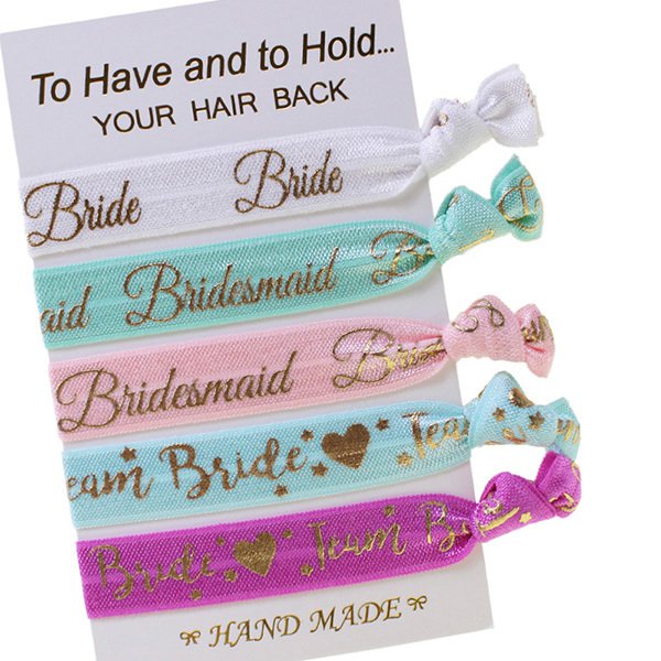 尼龍緞帶打結髮圈-5入