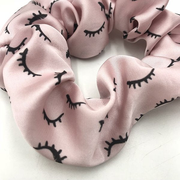 粉紅紫色睫毛大腸圈髮飾