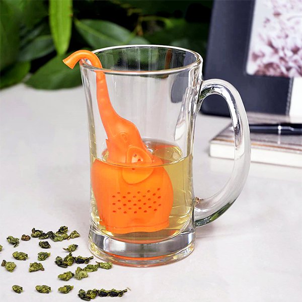 大象造型矽膠濾茶器