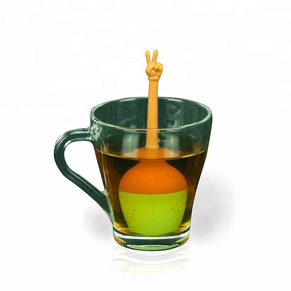 手指造型矽膠濾茶器