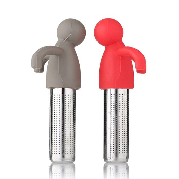 人物造型矽膠+304不銹鋼濾茶器