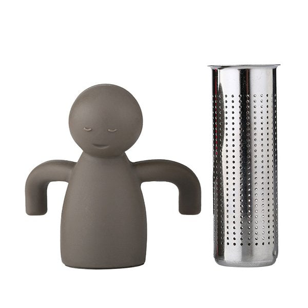 人物造型矽膠+304不銹鋼濾茶器