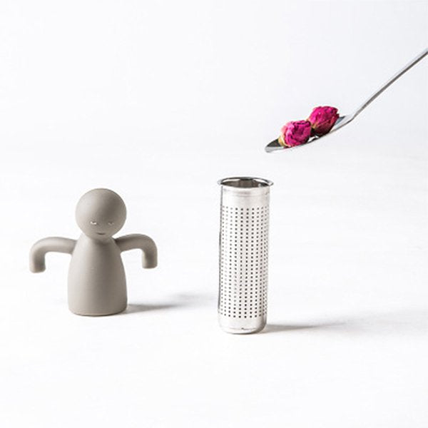 人物造型矽膠+304不銹鋼濾茶器