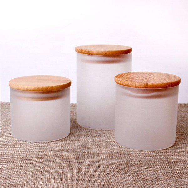 450ml竹蓋磨砂玻璃保鮮罐