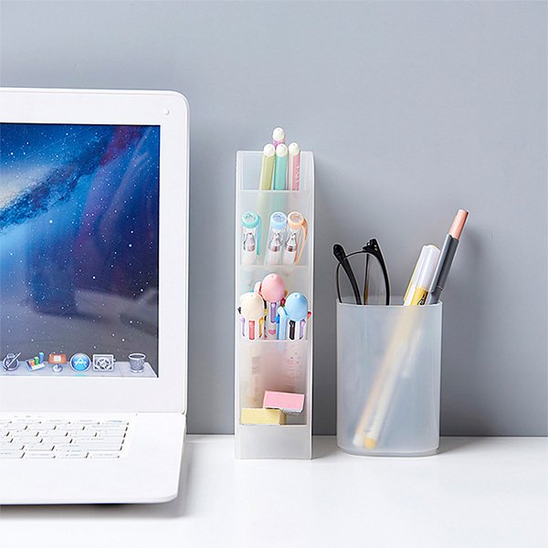 磨砂半透明塑膠筆筒