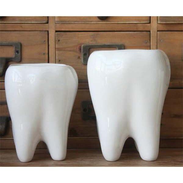 牙齒造型陶瓷筆筒