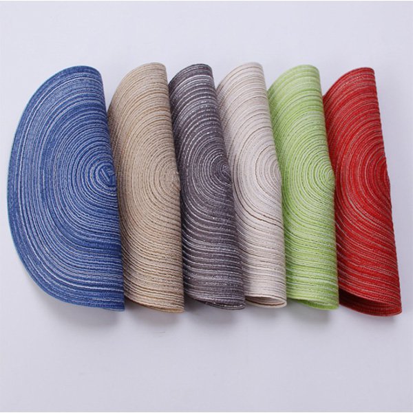 北歐風圓形編織隔熱餐桌墊