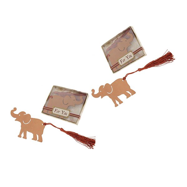 婚禮小物-金屬大象流蘇書籤