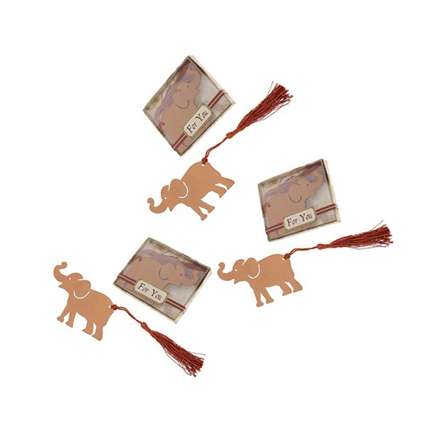 婚禮小物-金屬大象流蘇書籤