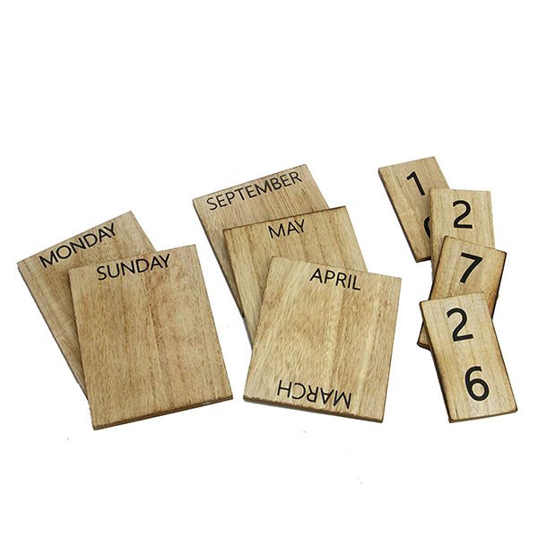 復古階梯式木製萬年曆