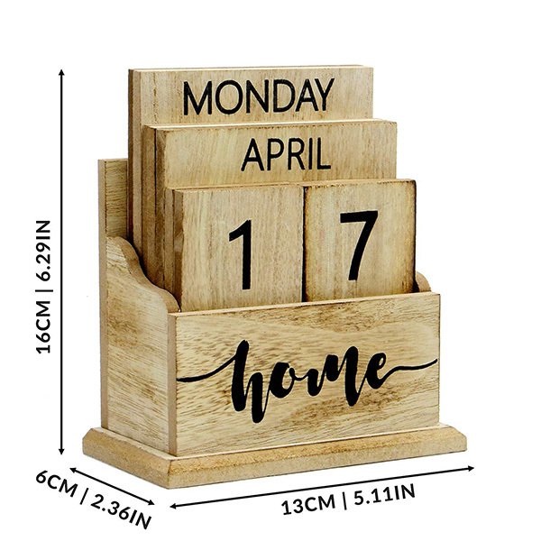 復古階梯式木製萬年曆