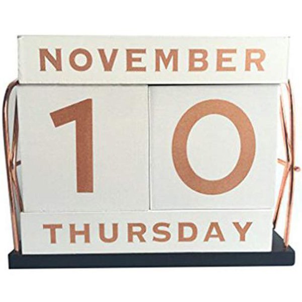 北歐風積木式木製萬年曆