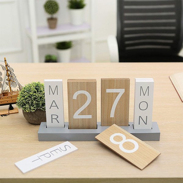 簡約卡牌式木製萬年曆
